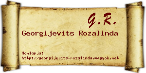 Georgijevits Rozalinda névjegykártya